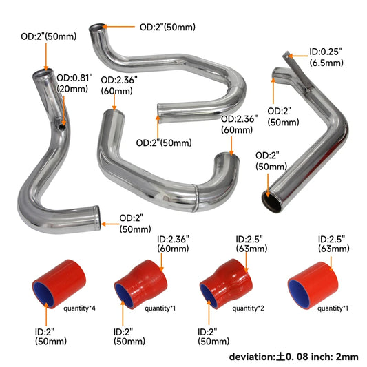 Zestaw rur intercoolera FMIC Orurowanie – 1.8T 20V | Golf 4, A3 8L, Leon 1M, Octavia I (400 KM)