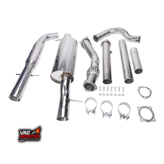 Kompletny układ wydechowy 3” turbo-back – Golf 4, A3 8L, Leon 1M, Jetta MK4 1.8T (ze zintegrowanym downpipe)