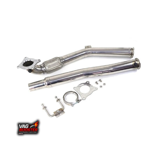 Downpipe 2.5–3” bez kata – Golf GTI MK5/MK6, Jetta GLI 2.0T, Audi A3 8P (2005–2014)