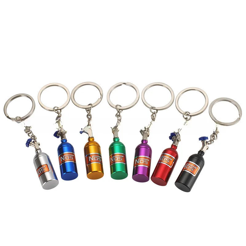 Mini Brelok Nitro NOS – Metalowy Brelok Tuningowy, 7 Kolorów, Zinc Alloy, Unisex