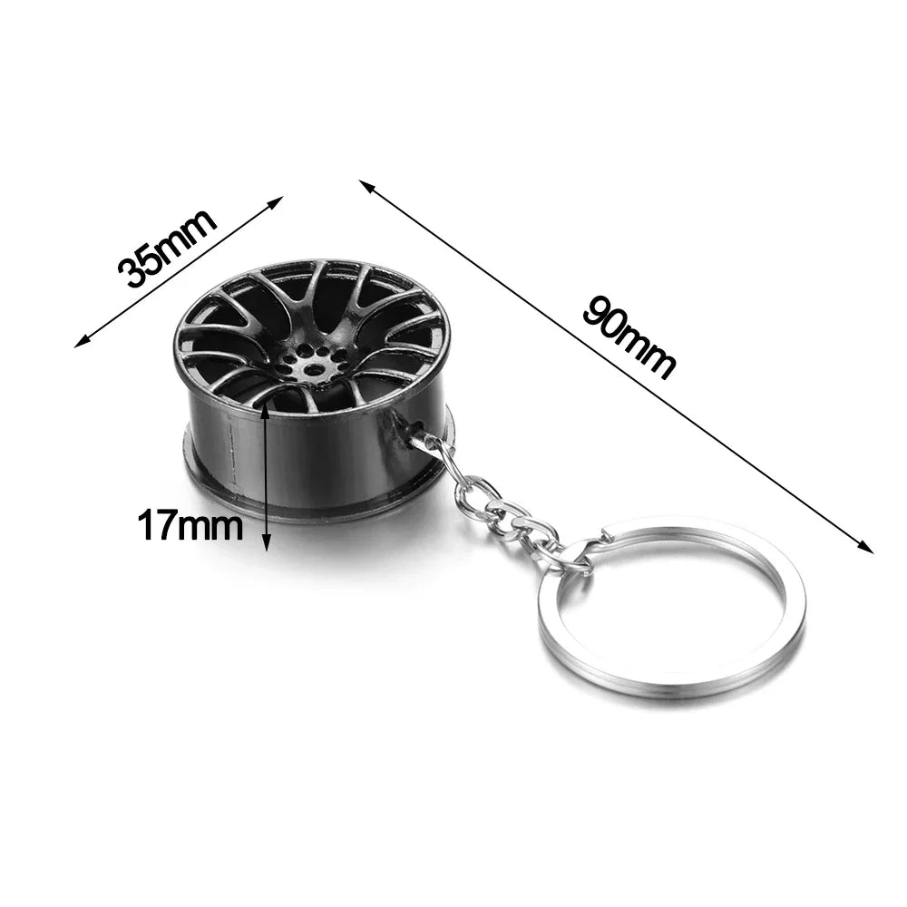Metalowy brelok Turbo Hub – kreatywny brelok tuningowy, idealny dla fanów motoryzacji