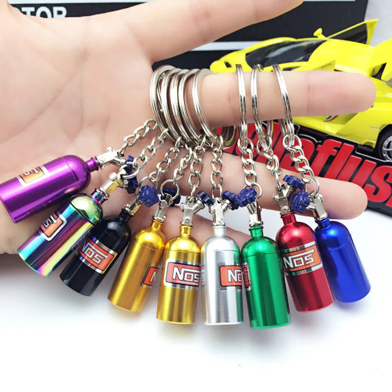 Mini Brelok Nitro NOS – Metalowy Brelok Tuningowy, 7 Kolorów, Zinc Alloy, Unisex