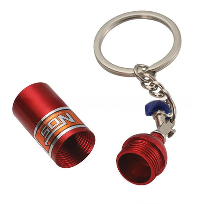 Mini Brelok Nitro NOS – Metalowy Brelok Tuningowy, 7 Kolorów, Zinc Alloy, Unisex