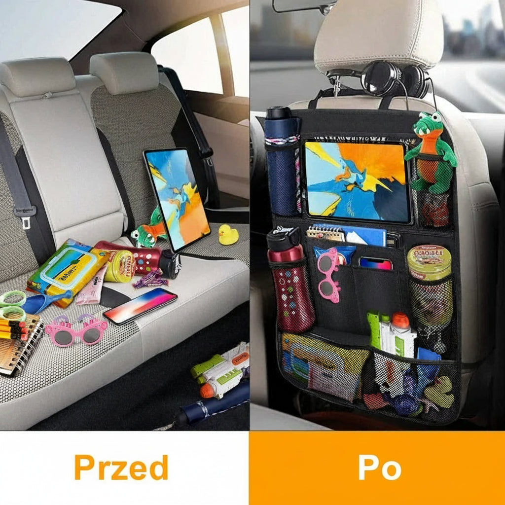 Organizer Samochodowy na Tył Fotelа z Uchwytеm na Tablet – Składany, Wielofunkcyjny, Ochronny