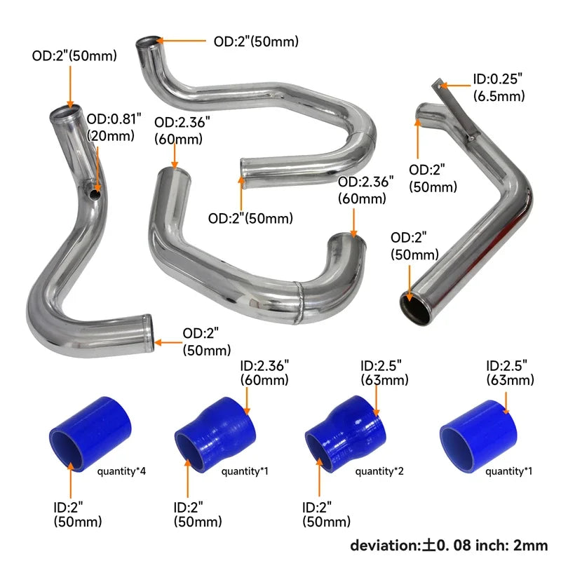 Zestaw FMIC z orurowaniem – 1.8T 20V | Golf 4, A3 8L, Leon 1M, Octavia I (400 KM, 2.5”)