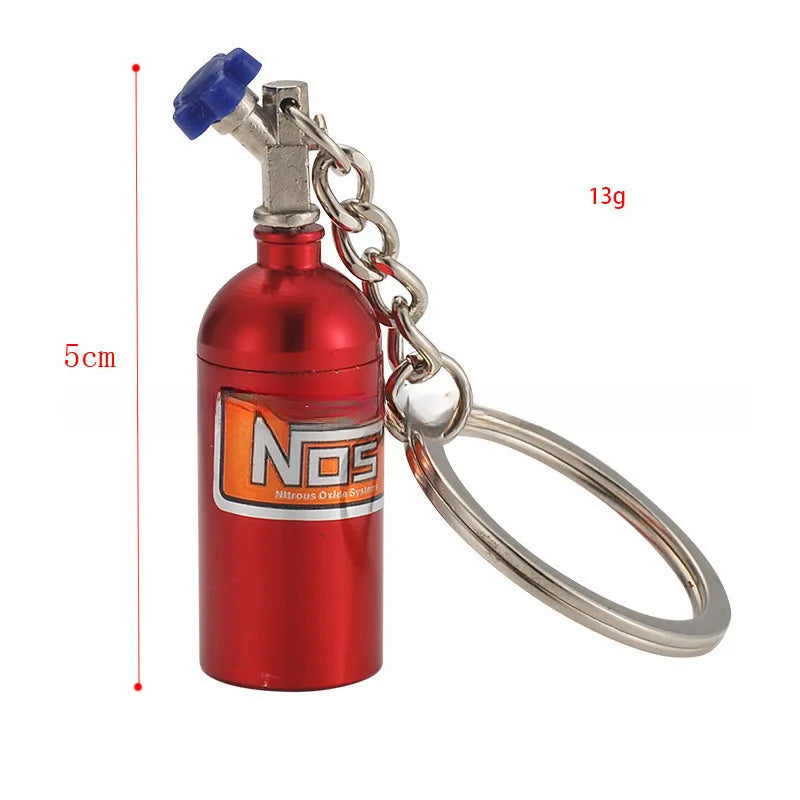 Mini Brelok Nitro NOS – Metalowy Brelok Tuningowy, 7 Kolorów, Zinc Alloy, Unisex