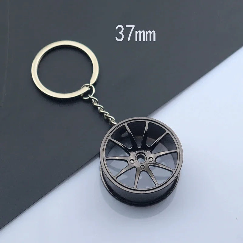 Metalowy brelok Turbo Hub – kreatywny brelok tuningowy, idealny dla fanów motoryzacji
