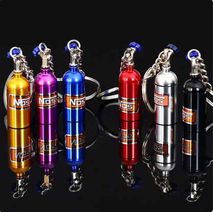 Mini Brelok Nitro NOS – Metalowy Brelok Tuningowy, 7 Kolorów, Zinc Alloy, Unisex