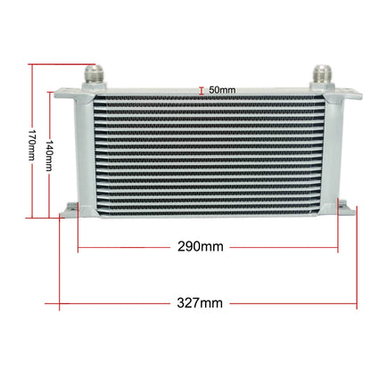 Universal 19 Rows Oil Cooler Kit +Oil Filter Sandwich + Stainless Steel Braided An10 Hose With PQY Sticker+Box