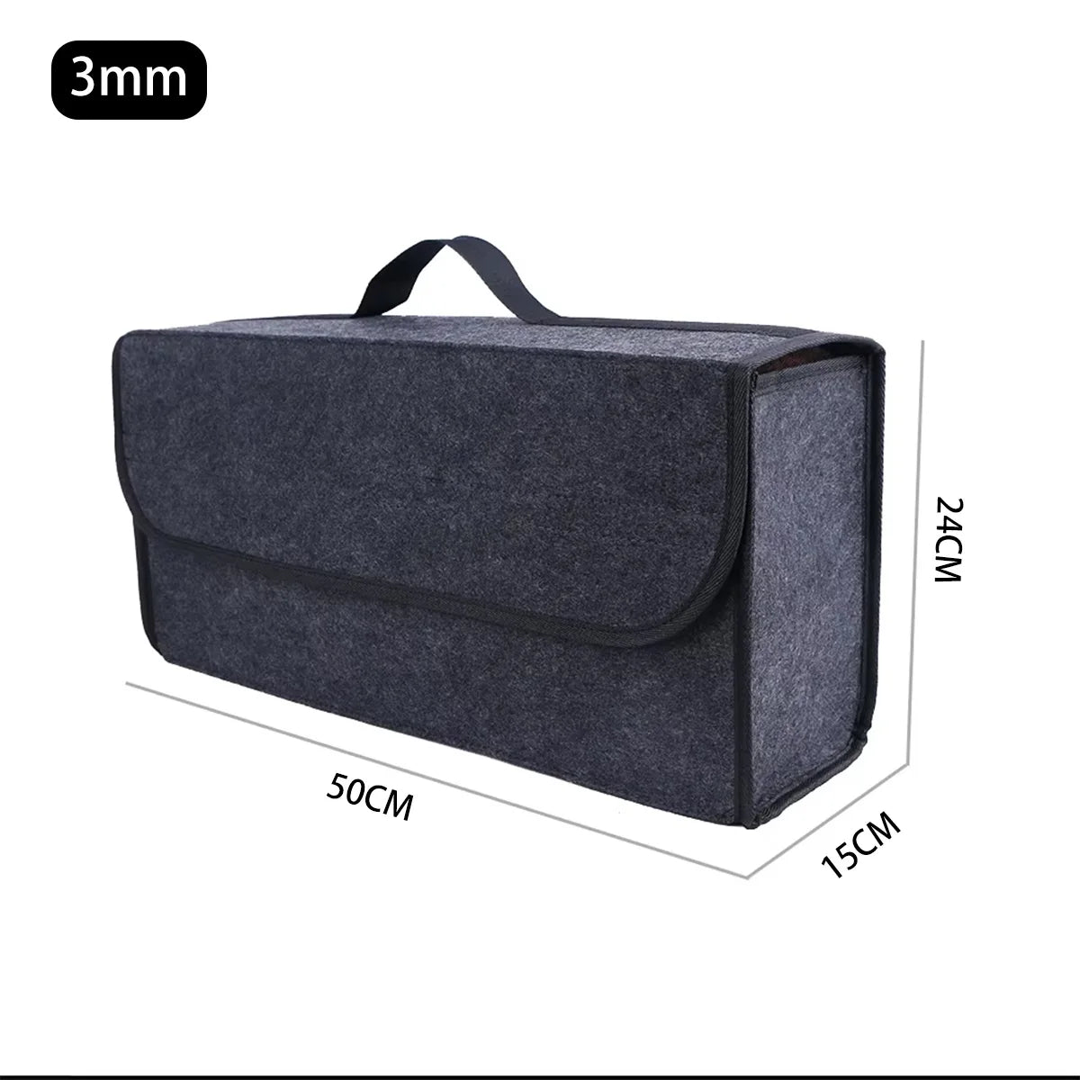 Filcowy organizer do bagażnika – powiększony, dark gray, miękki i pogrubiony – Trunk Storage Box
