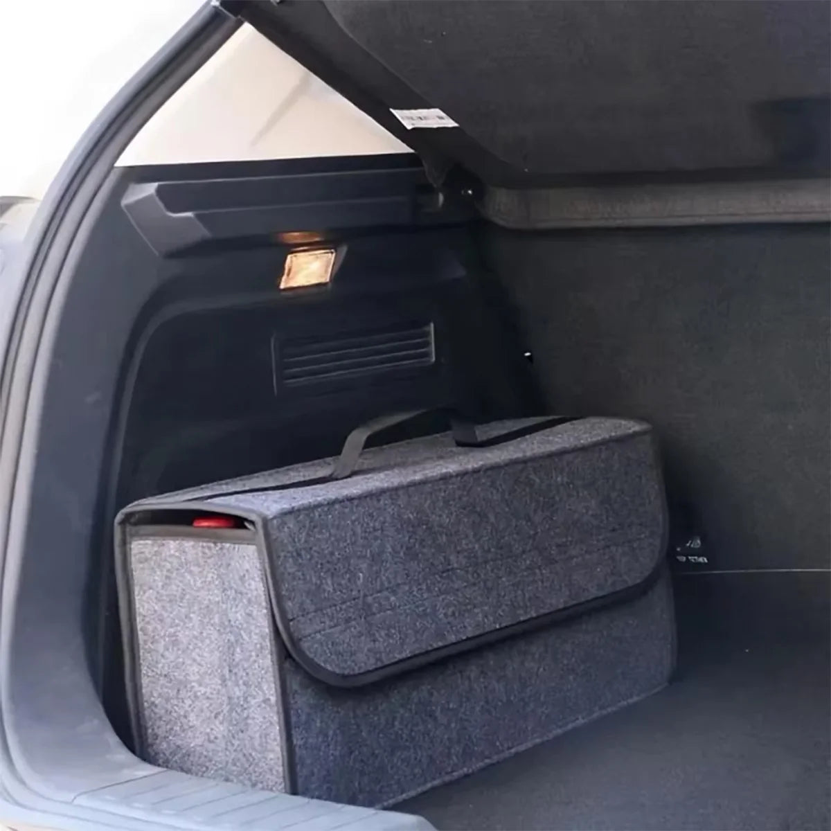 Filcowy organizer do bagażnika – powiększony, dark gray, miękki i pogrubiony – Trunk Storage Box