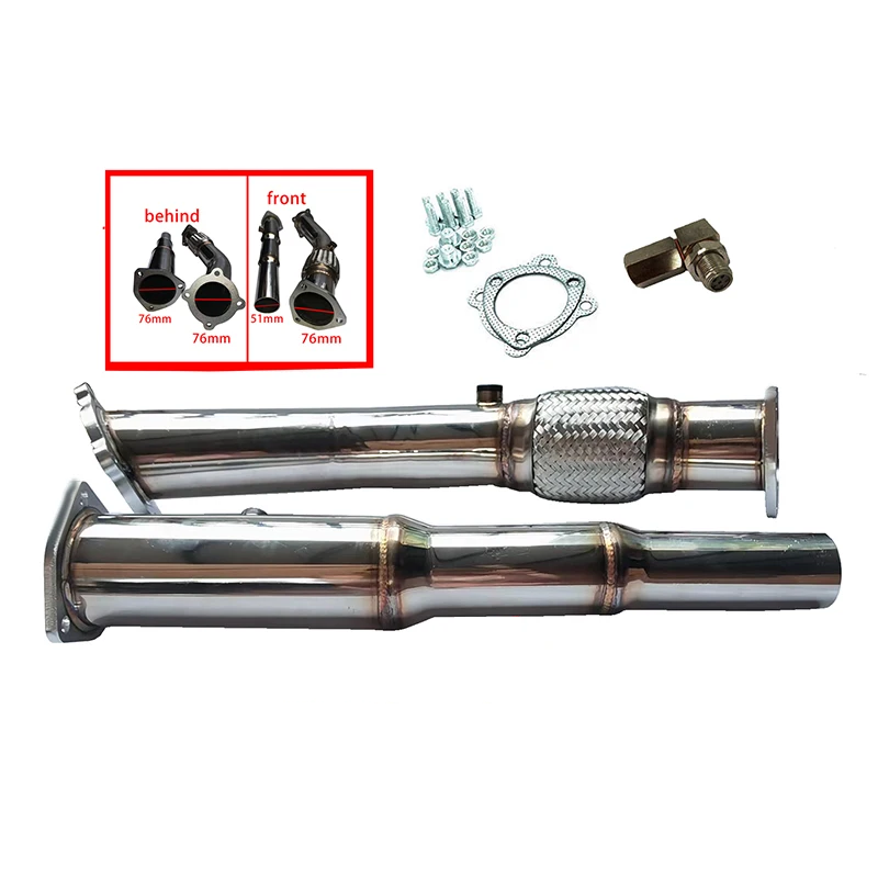 Downpipe 3" 76 mm Turbo do 1.8T – VW Golf, Audi TT, Skoda Octavia, Seat Leon (1996–2006)