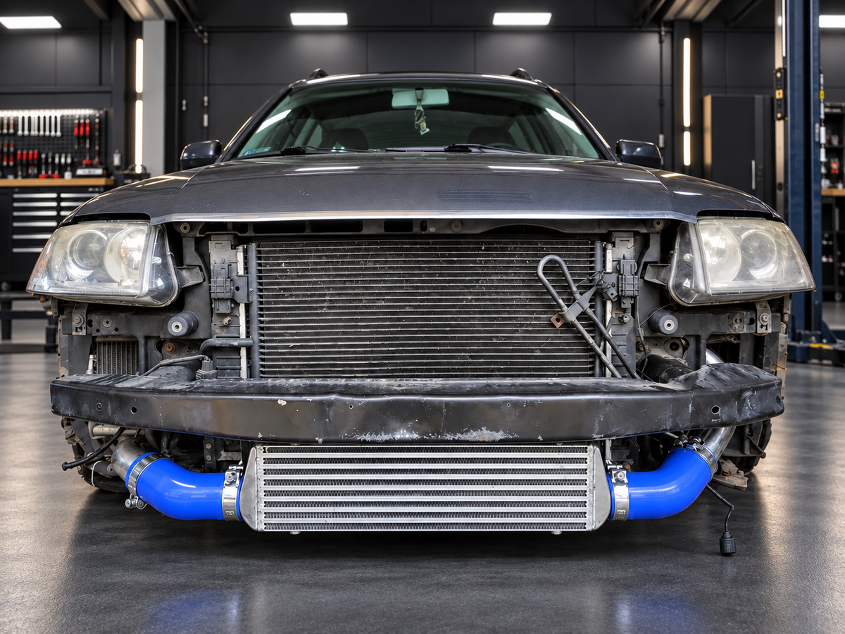 VW Passat B5 FL 1.9 TDI – montaż intercoolera frontowego bez zderzaka